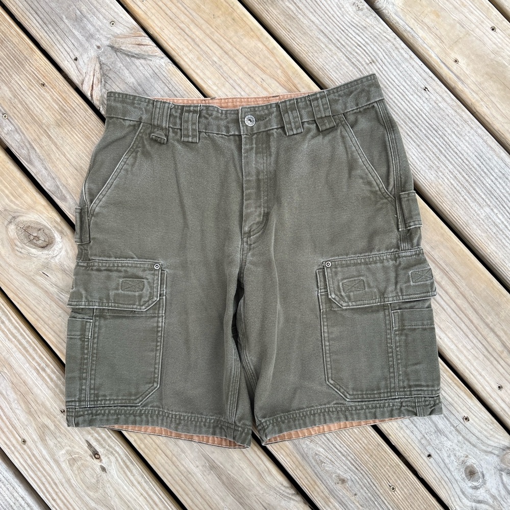 Duluth Trading Co Green Cargo Shorts